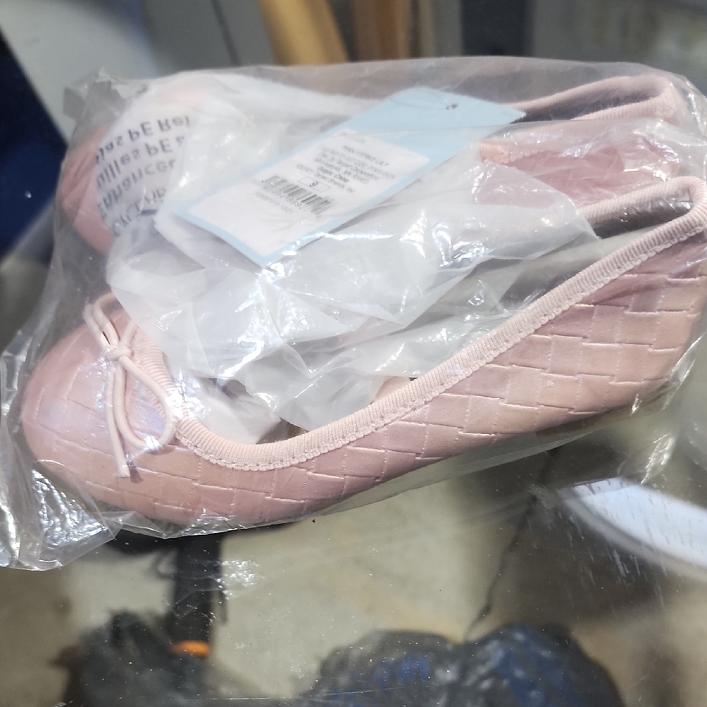 George Pink Textured Ballet Flats